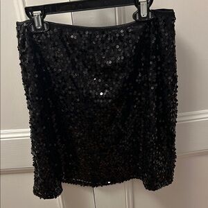 dressbarn Shimmering Black Sequin Mini Skirt